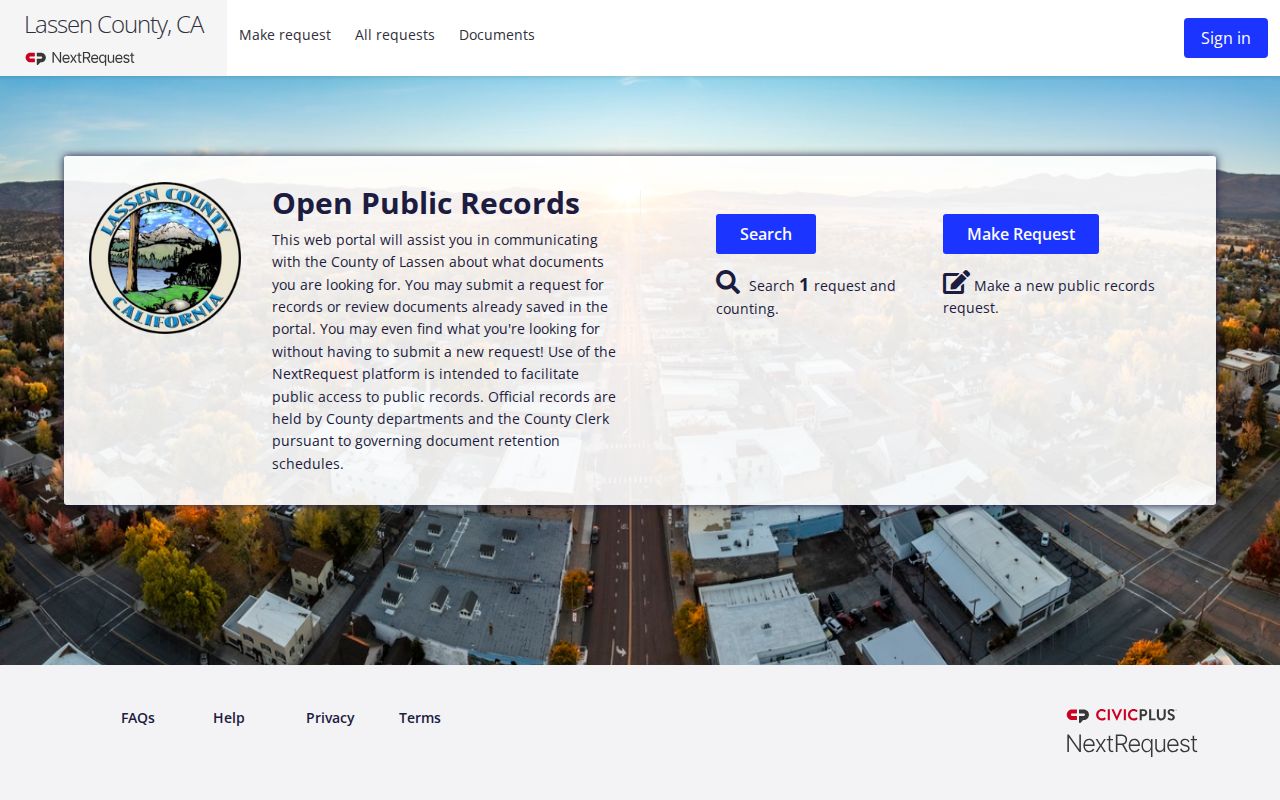 Lassen County arrest records NextRequest portal